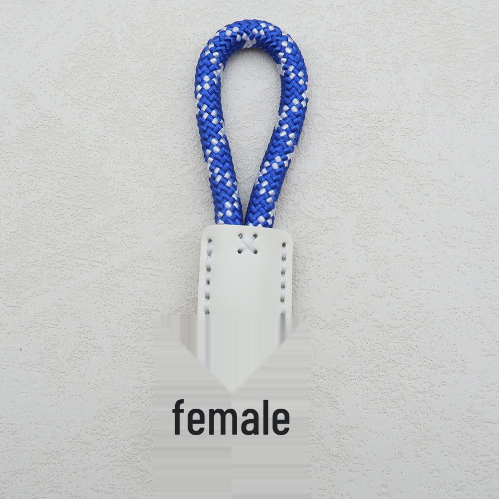 Hand-Woven Cowhide Leather Keychain Pendant with Logo Embossing - High-Quality Anti-Lost Car Lanyard
