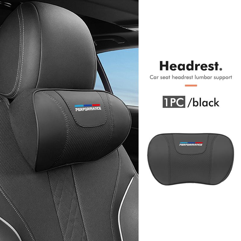 Qhrfm5 Car Logo Headrest Waist Pillow Neck Support Pad Emblem Accessories For BMW 1 3 5 Series G30 G32 G38 2021 2020 2019 2018 E46 E91