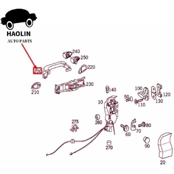 

OE 2117601170 2117601270 2117601370 2117601470 Передняя/Задняя Левая Правая Сторона Наружная Дверная Ручка Совместимая для Mercedes W211 E350 E550 2117601170