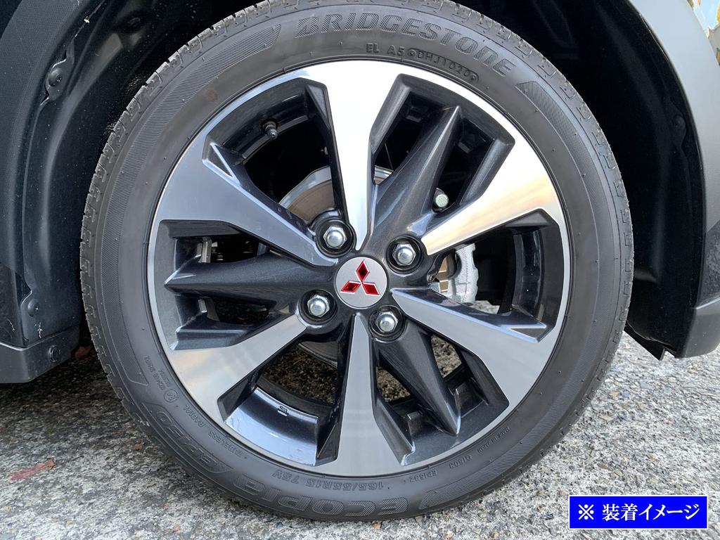 BRIGHTZ eK Cross Space 34 35 37 38 Stainless Steel Wheel Emblem Panel Red 12PC B34A B35A B37A B38A 34A 35A 37A 38A eK Cross Space Cross Space