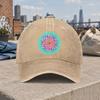 Iridescent Geometric Starburst Vintage Washed Baseball Cap Unisex Dad Hat Casual Street Style Accessory