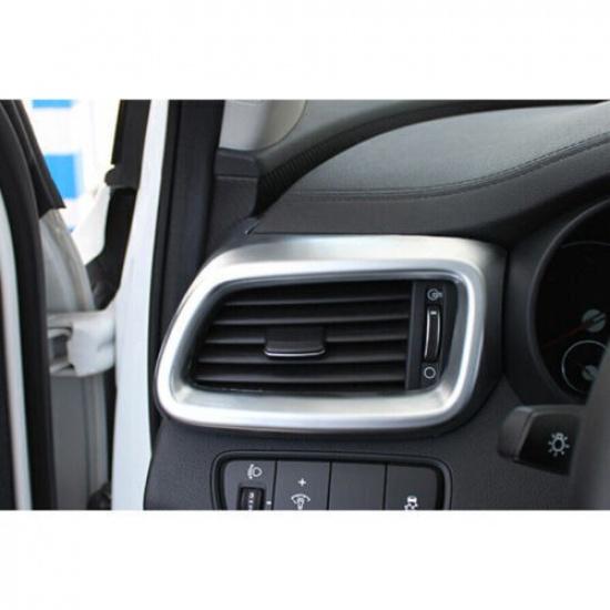 For Kia Sorento 2016-2020 Silver Console Dashboard Side Air Vent Cover Trim 2pcs