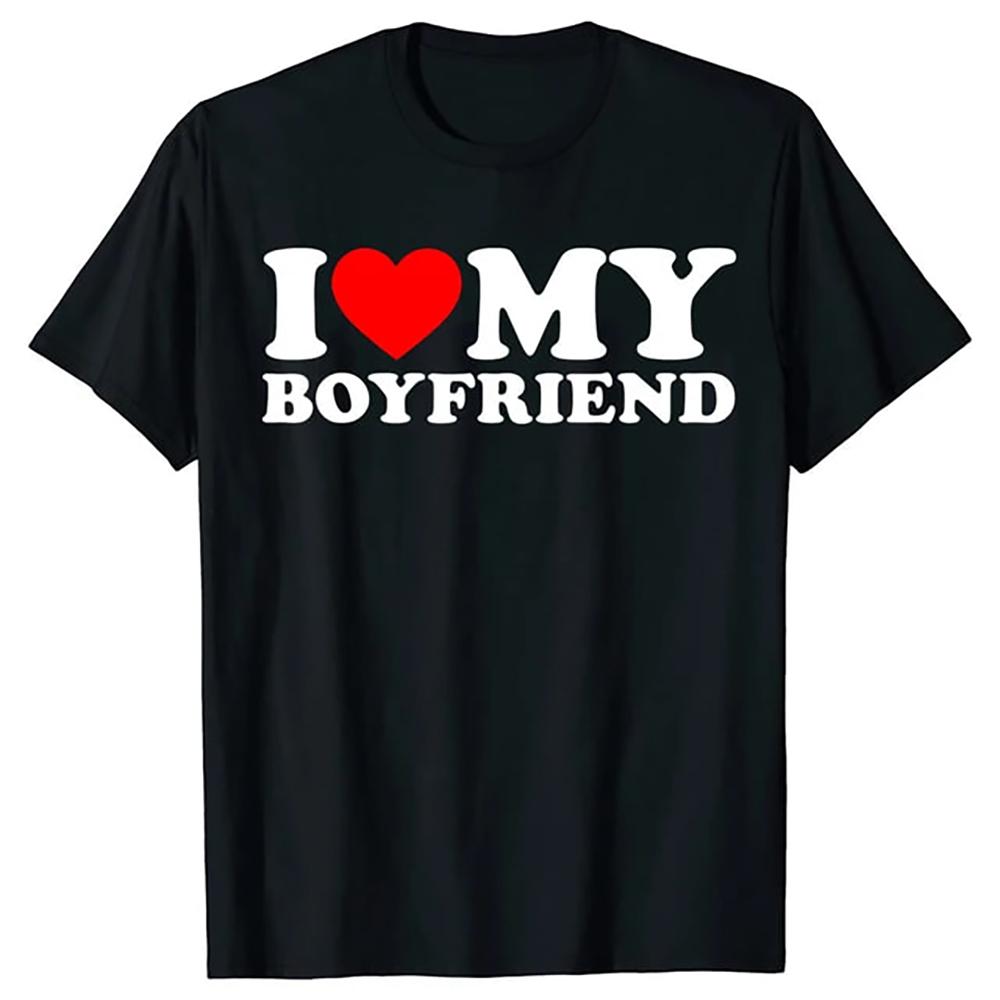 Мужская футболка JRJZ с забавным принтом I Love My Boyfriend Slogan T-Shirt I Love My Girlfriend Забавная футболка Так что, пожалуйста, держитесь подальше #913147 S