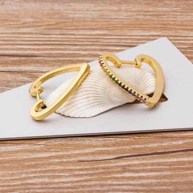 New Arrival Big Circle Colorful Color Charm Bohemia Earrings Top Quality Copper CZ Jewelry For Female Party New Year Gift