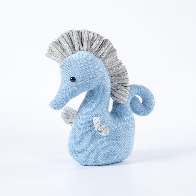 

Plush Toy Gentle Sea Horse Stuffed Plush Doll Animal Fish Playthings Hippocampus Couple Dolls Pillow Home Decor Gifts designed for Children Girls 20cm синій