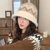 Bucket Hat Women's Autumn and Winter Light Luxury Style Versatile Bucket Hat Windproof Warmth Ear Protection Woolen Fisherman Hat
