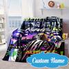 Custom Name Beetlejuice Horror  Blanket bed sofa Blanket Flannel Blanket for Camping, Hiking, Picnic Essentials,gift for Fan family