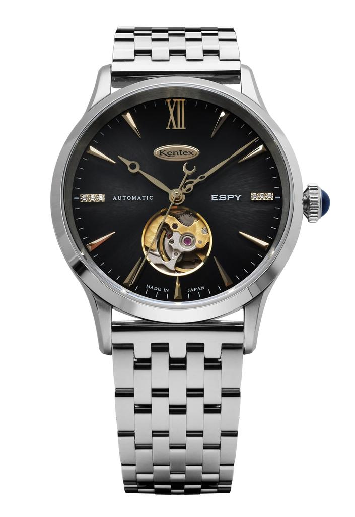 [Kentex] ESPY Dress Open Heart Mechanical Automatic Watch, Limited to 188 Pieces, E660M-01, Men's, Silver