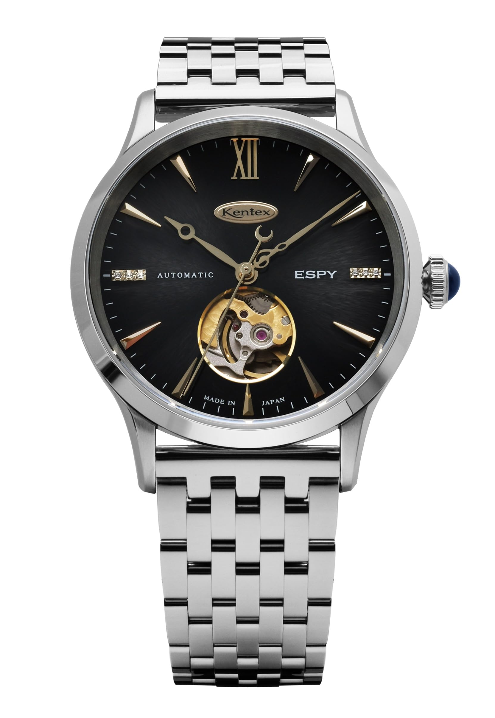 

Mechanical Automatic Watch ESPY Dress Open Heart Limited to 188 pieces Silver [KENTEX] E660M-01 Men s чорний