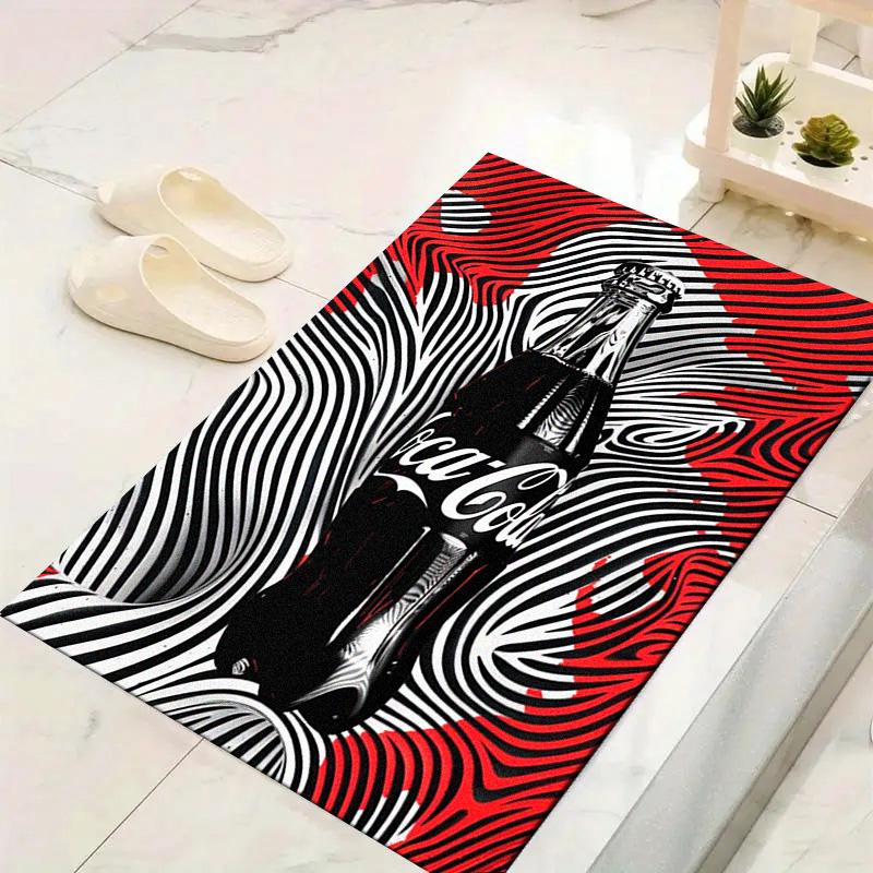 Red Cola Carpet Rug for Living Room Bedroom Home Sofa Decoration, Kids play Non-slip Floor Mat