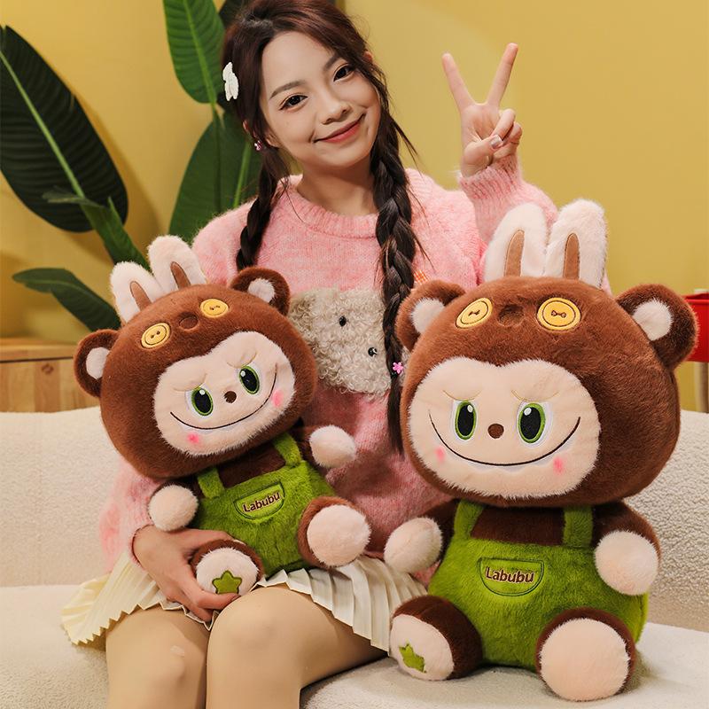 Bear Hat Creative And Strap Pants Cartoon Plush Doll Pillow For Gift