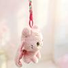 Cute Sakura Bat Cat Plush Keychain Kawaii Kitten with Wing Stuffed Toy Pendant Soft Fluffy Animal Doll Bag Charm for Girls Gift