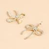 Chic Gold Plated Bowknot Metal Earrings Adornment Fashion Ear Studs Jewelry