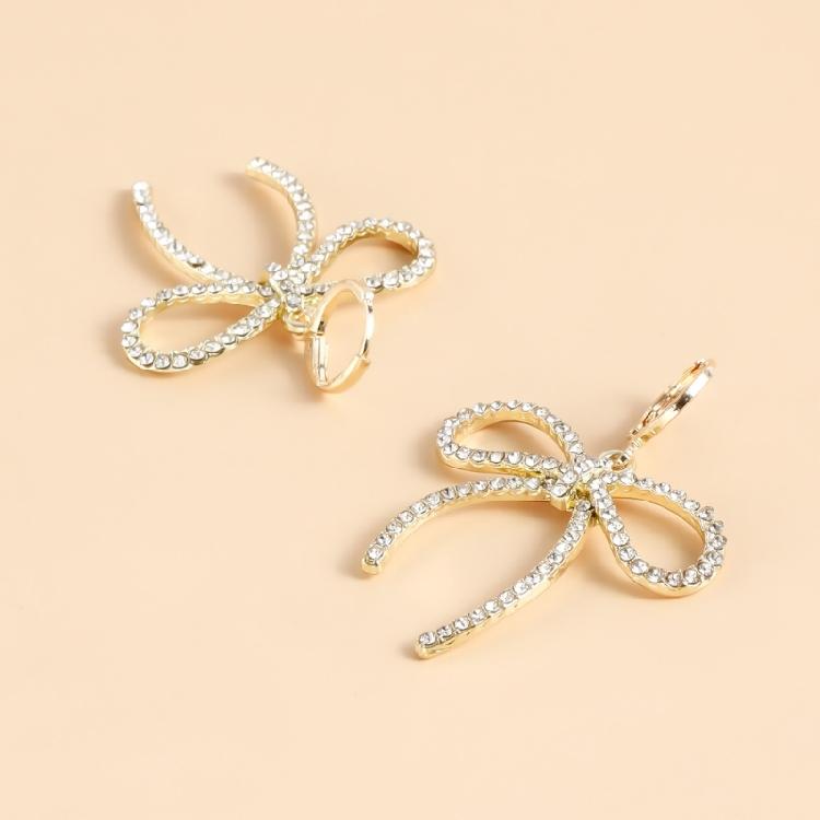 Chic Gold Plated Bowknot Metal Earrings Adornment Fashion Ear Studs Jewelry