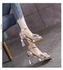 SyfIyno Summer Women's High Heels, Waterproof Platform, Buckle Strap, Exposed Toe, Square Bow, Women's High Heels Sandals