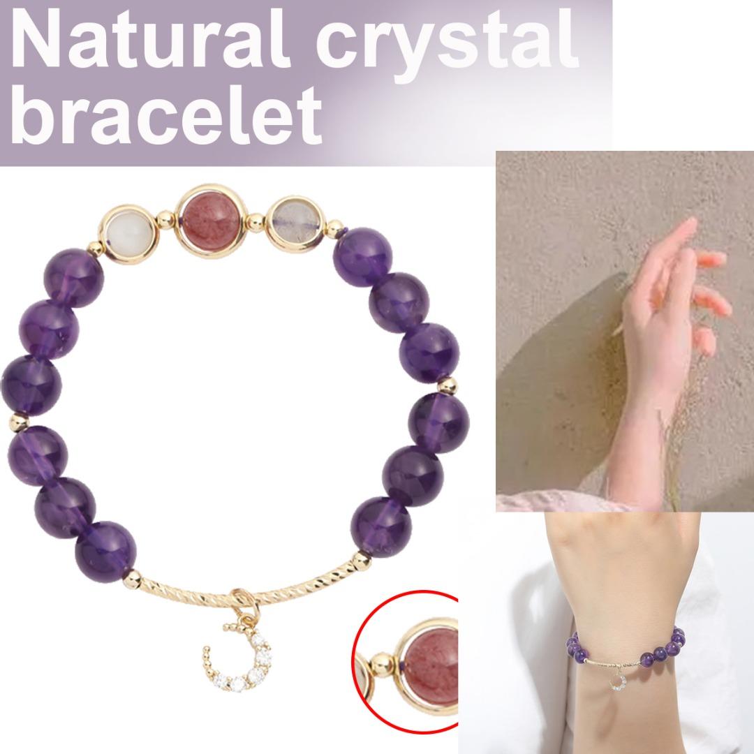 

Tingml натуральный аметист браслет луна кулон для женщин ювелирные изделия кристалл исцеления