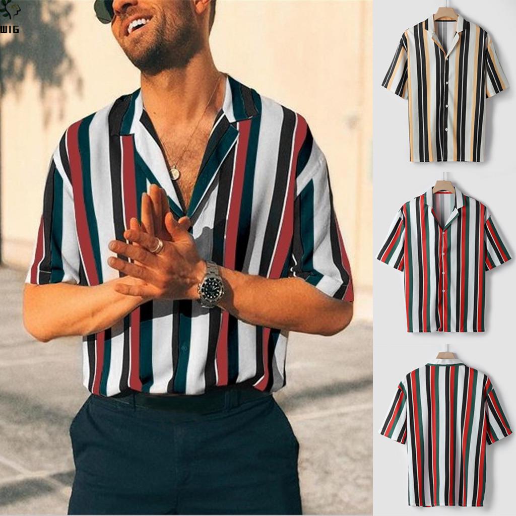 WIG Men Plus Size Summer Fashion Shirts 