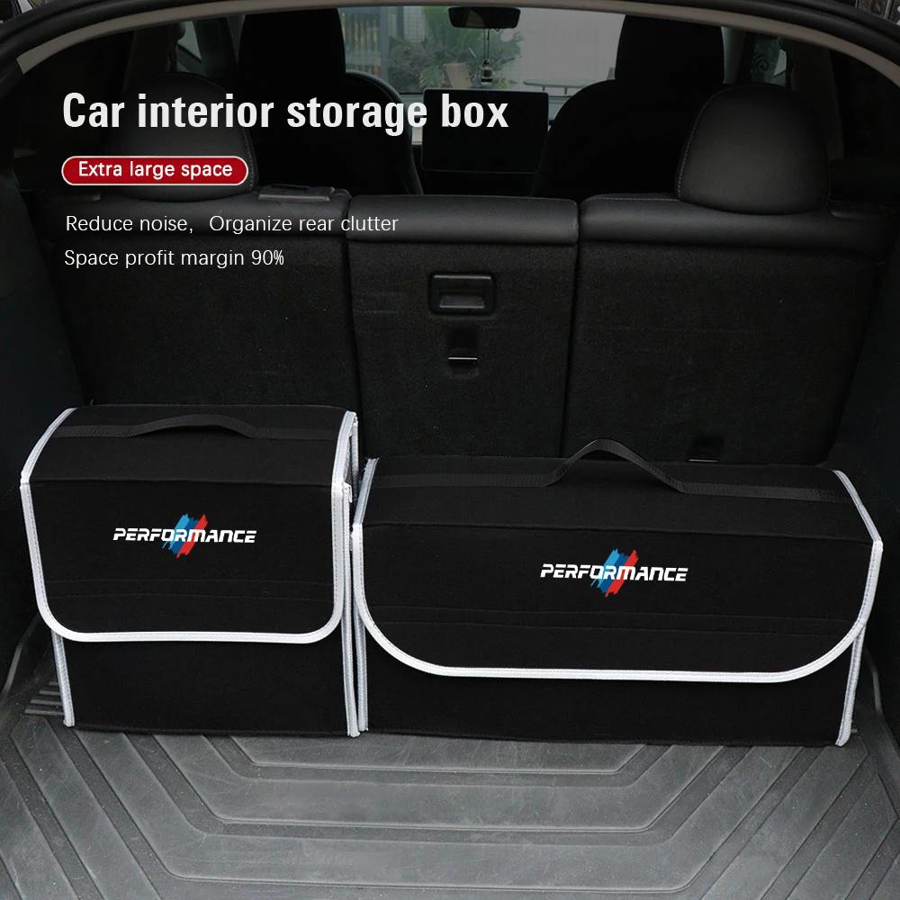 For BMW M Performance E46 E90 E60 F20 X1 F10 F30 X3 E70 Ornament Car Storage Box Foldable Felt Car Trunk Storage Box Accessories Gzdf57