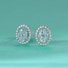 Fashion Female Earrings 925 Sterling Silver Elliptical Geometric Mosaic Zircon Earrings for Women Wedding Party Jewelry Gift