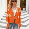 Casaco Cardigan de Tricô Preppy Moda Feminina Suéter Solto Outono Inverno Roupa Exterior