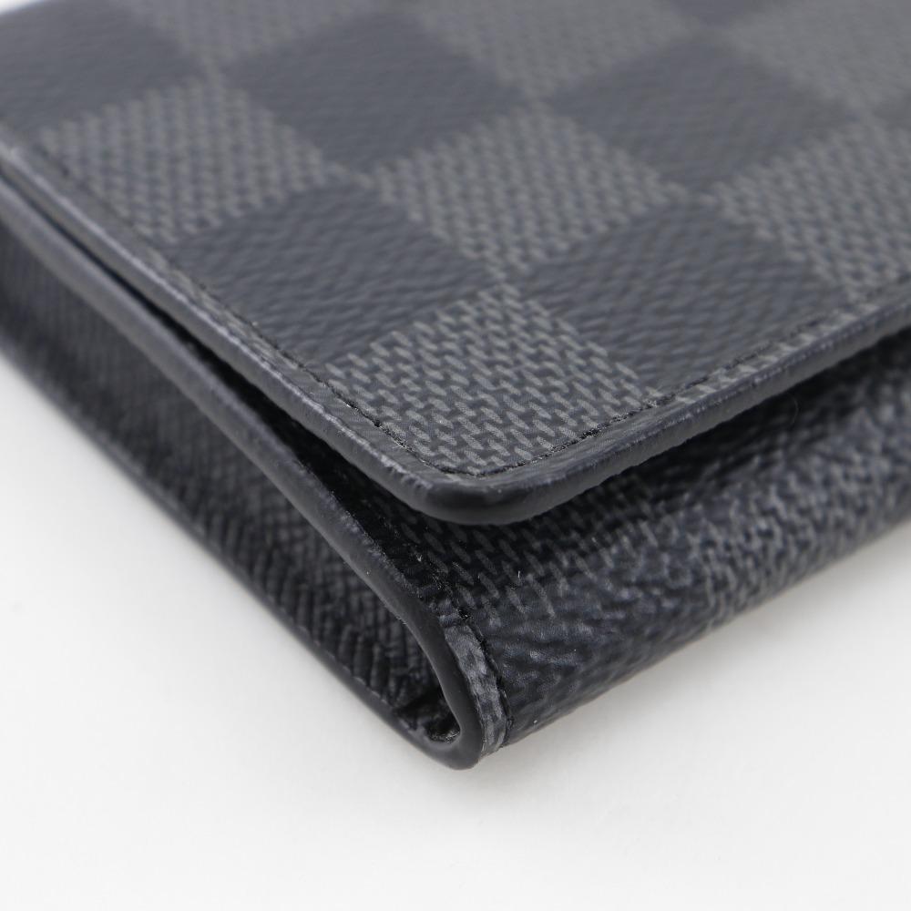 LOUIS VUITTON Anneveld Cult de Visit Card Case N63338 name card holder black Damier Grafitto Canvas mens Used