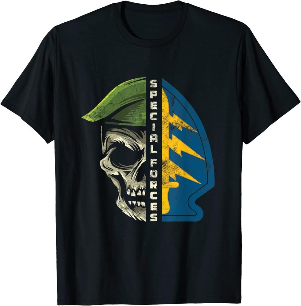 Army Special Forces Green Beret Skull Patch ODA T-shirt XXXL