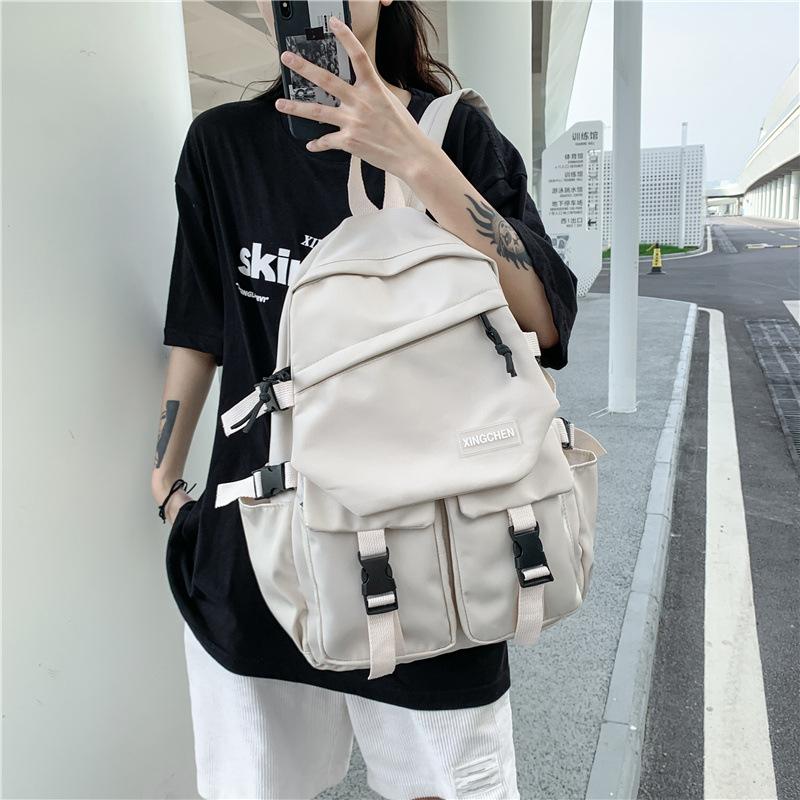 School bag male Korean version college student high school student large capacity junior high school student trend backpack female ins computer bag