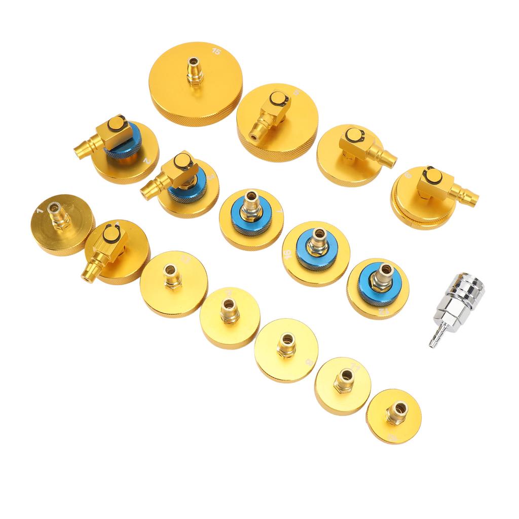 17PCS Brake Fluid Bleeder Adapter Kit Aluminum Master Cylinder Bleeder Adapter Set for Most Vehicles