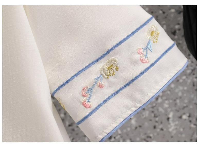 Spring Republic Women's Hanfu Tea Ceremony Dress: Tang Suit Slimming Embroidered Cheongsam Two-Piece Set