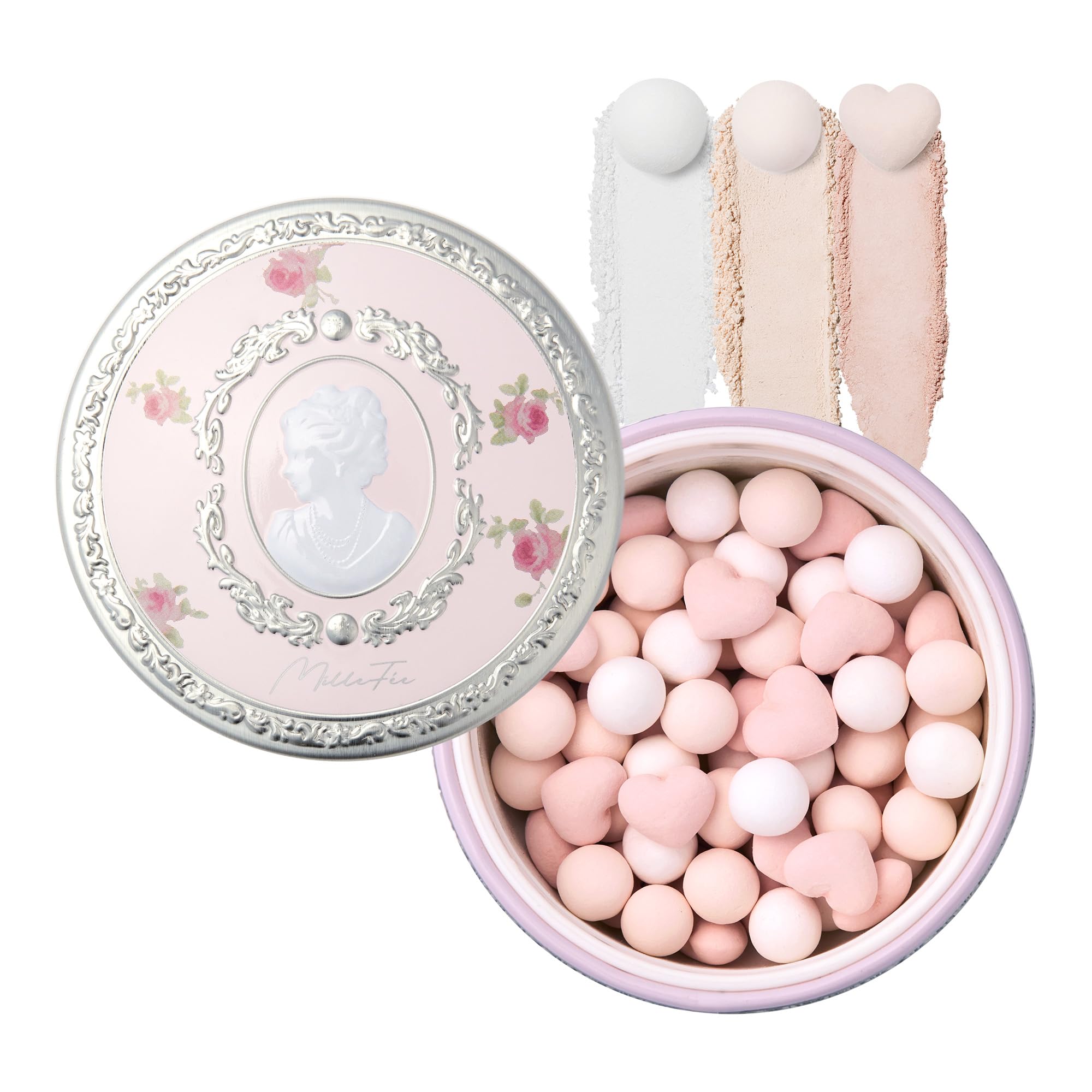 Millefee Antoinette Pearl Face Powder 01 Pink Chateau [Полуматовая/Матирующая/Контроль себума/Желтая база]