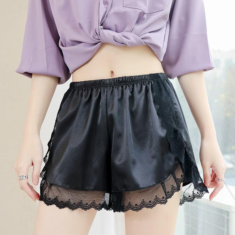 Sommar Isilke Säkerhetsbyxor Dam Kan Bära Lösa och Tunna Leggings Hembyxor Utan Rullande Spets