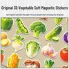 20 Magnets Réfrigérateur Magnétiques Légumes 3D Originaux - Autocollants Éducatifs Imperméables pour la Reconnaissance des Aliments dans les Salles de Classe Maternelle