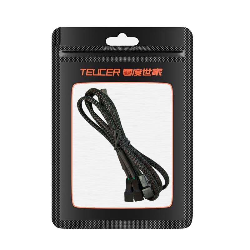 Teucer 12V/4Pin PWM Black/White Adapter Cable 1 to 1/2/3/4 Computer CPU Cooler Fan Splitter PC Chassis Fan Extension Power Cable