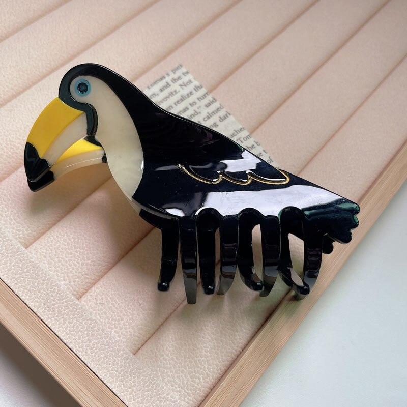 Creative Kawaii Animal Hair Claws Acetate Fibre Colorful Goose Penguin Parrot Bird Hair Clips Woman/Girl Hair Accessories