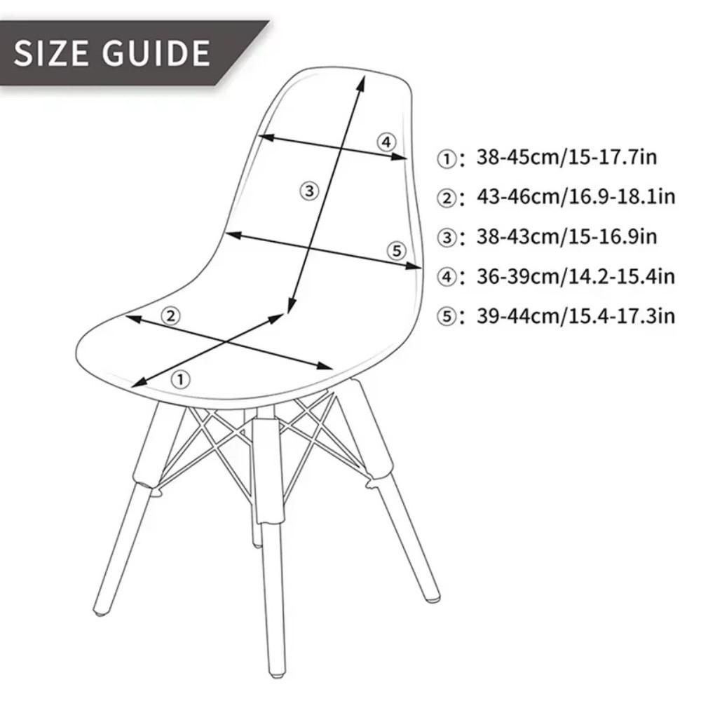 High Elasticity Scandinavian Chair Cover Removable Washable Shell Chair Cover Printed Dining Seat Cover