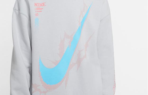 Nike Sweatshirts Men's Gray Crew Neck Moderate Regular DA5005-021