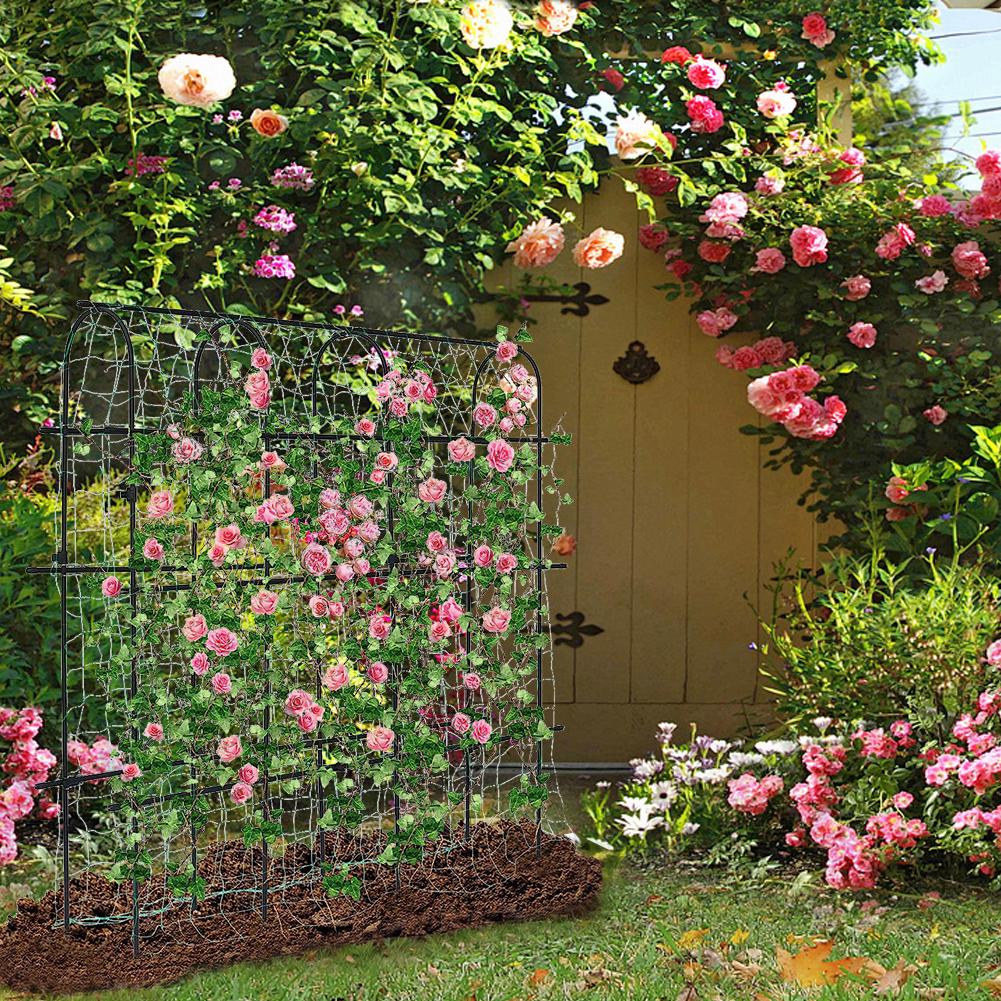 Garden Cucumber Trellis Large Metal Trellis Detachable Climbing Arch Plants Support for Vegetable Beans Fruit U-Frame Trellis