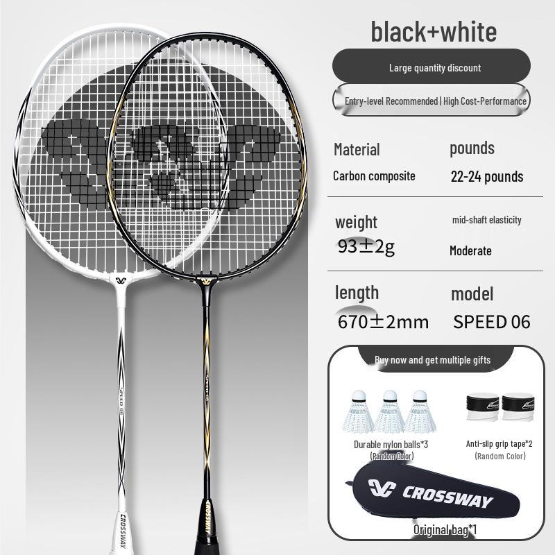 Ultraleichtes Carbon-Verbundstoff-Badmintonschläger-Set mit Tasche – Professionelles Übungsset für Innen & Außen, zweiteilig