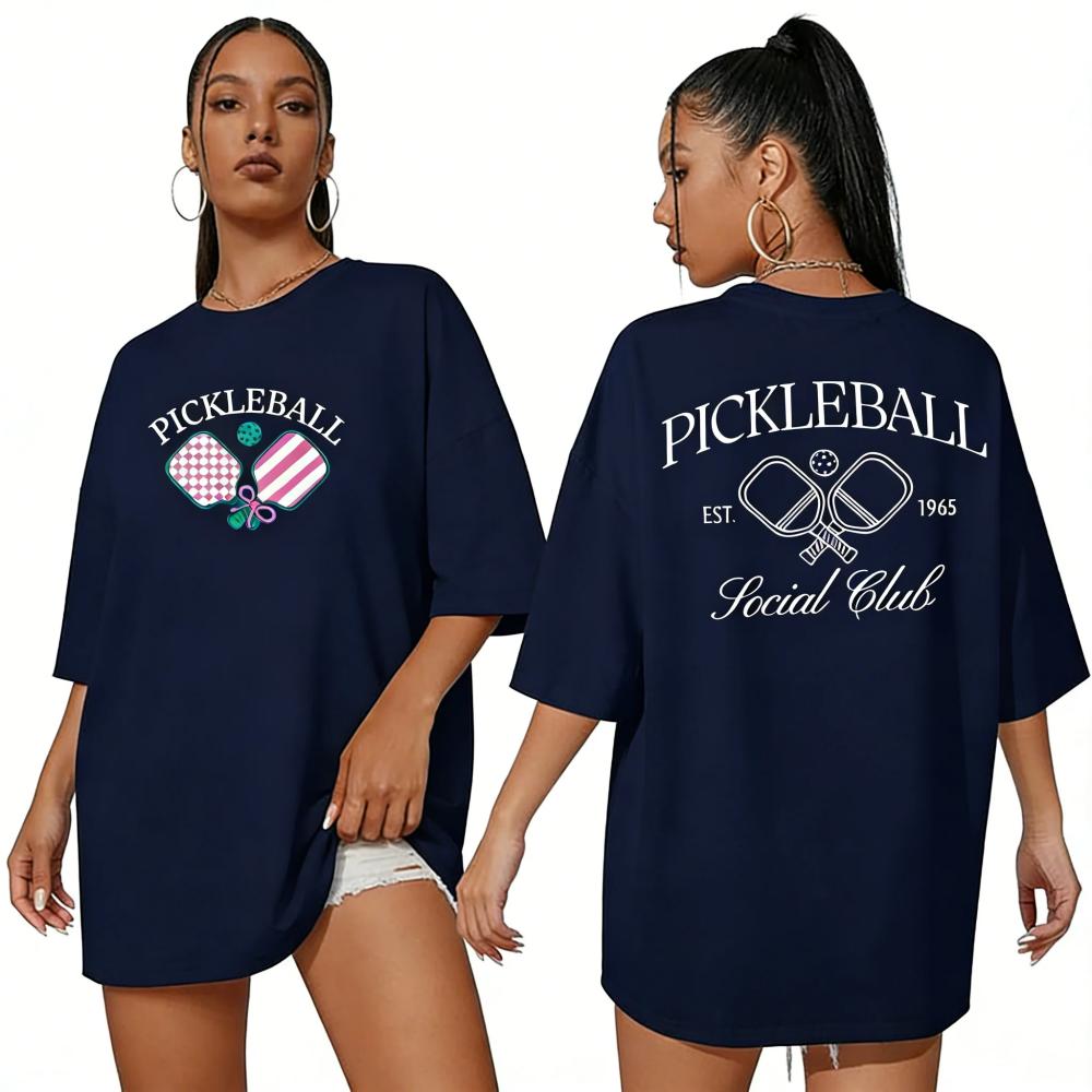 New Pickle Ball Shirt Women's Fun Extra Large Pickle Team Pattern T-shirt Baseball Fan T-shirt N Short Sleeve Family Outfit Top