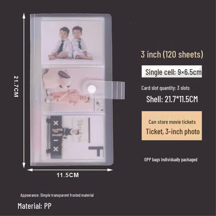Card Album for Photos, Business Cards, Tickets - Frosted Transparent, 3-6 Inch Sizes