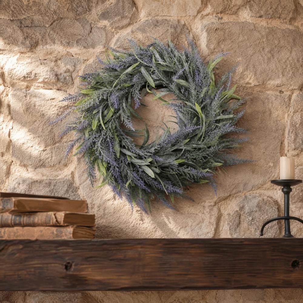 Purple Door Wreath Artificial Plastic Green Leaf Wreath Vivid Window Wreath  Photography Prop