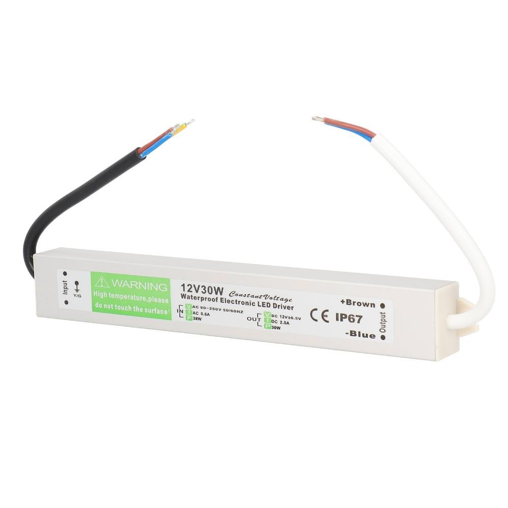 AC90-250V Input Waterproof Power Supply 30W LED Driver Transformer  Low Voltage Applications