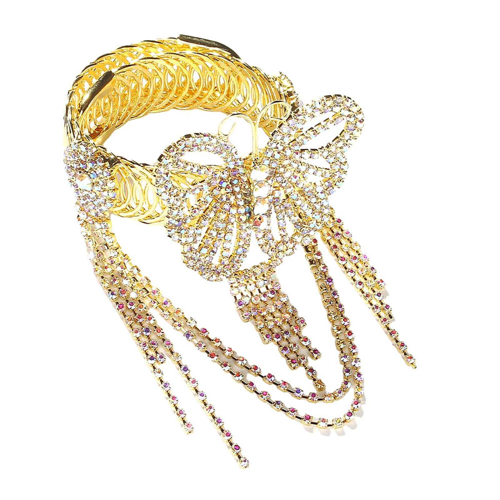 

Butterfly Shape Arm Bracelets Beautiful Belly Dance Bracelet Hand Decoration for Evening Wear золотой