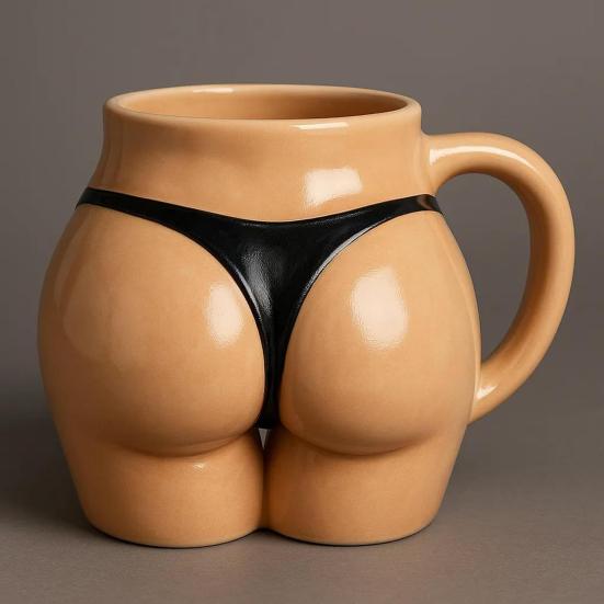Vtipný hrnek na kávu ve tvaru zadku, novinka, hrnek ve tvaru boků 285 ml, sexy hrnek na pití boků, humorné dárky pro ženy a muže