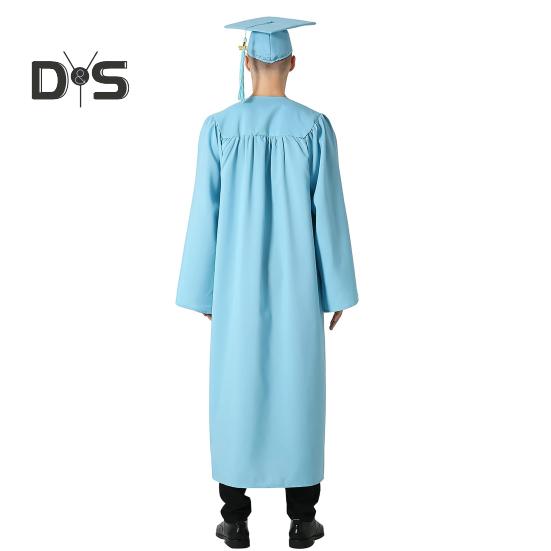 1 Set Unisex Graduation Robe Hat Set Front Zipper Loose Tassel 2024 Year Tag College Bachelor Doctor Master Graduation Ceremony Gown Cap Tassel Set