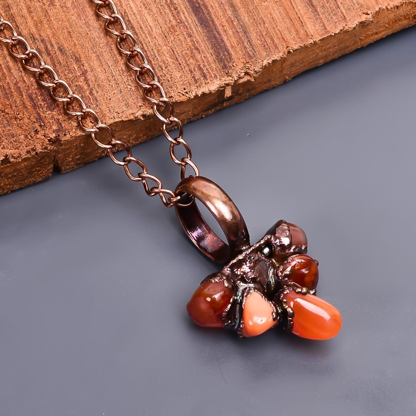 

Изысканная сакральная чакра натуральный сердолик медь элегантная цепочка ожерелье подарок для сестер V-19