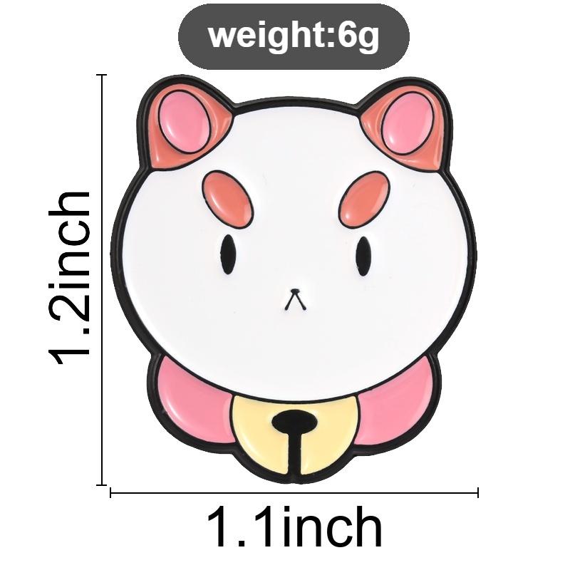 Xiaomi Cute Anime Dog Cat With Bell Pink Ears Enamel Pin Fantasy Animation Inspired Cat Humor Expression Brooch Bag Badge Jewelry Gifts