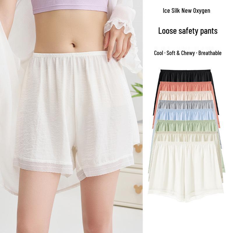 Women's Sheer Ice Silk Safety Shorts, Summer Lightweight No-Roll, Wear Inside or Out