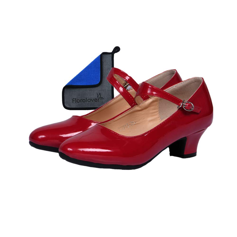 

Karen Women s Latin Dance Shoes, Ballroom, Low Heel, Rubber Sole, 3.5cm Heel, Red, Size 23.5cm