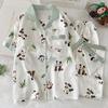 Cute Panda Short-Sleeved Pajamas Women'S Summer Ice Silk Simple And Comfortable Loungewear Fashion Suit